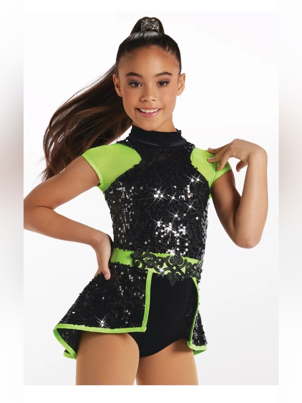 Black and Green Sequin Costume